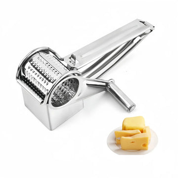 Stainless Steel Hand Crank Cheese Grater – Multifunctional Vegetable & Nut Slicer