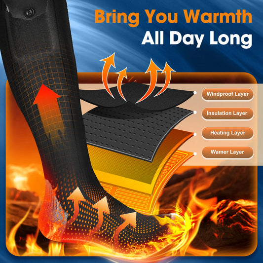 App-Control Heated Socks – USB Rechargeable Electric Thermal Socks for Winter