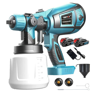 Cordless Paint Sprayer – 2 Battery HVLP 1000ml Spray Gun for Makita 18V