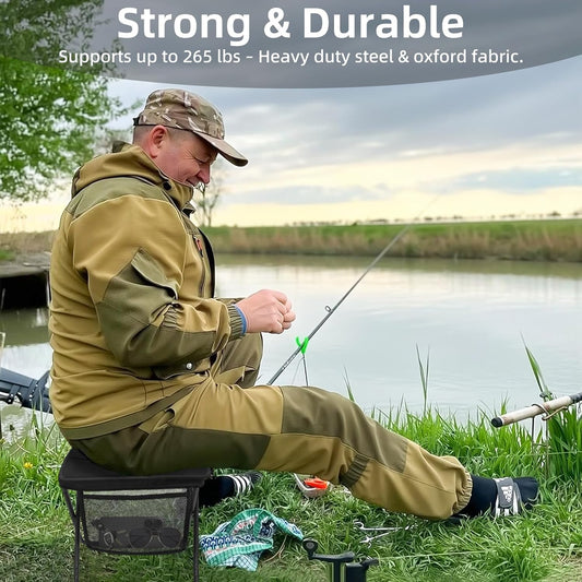 Foldable Backpack Stool Portable Lightweight Outdoor Chair with Carry Bag