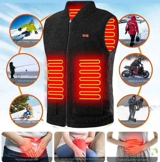USB Heated Vest – 3-Level Washable Sleeveless Winter Sports Jacket