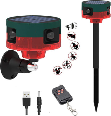 Solar Motion Sensor Alarm – Outdoor Waterproof Animal Deterrent with Loud Siren