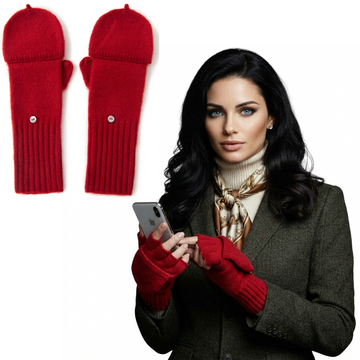 Winter Knitted Flip Mittens – Warm Fingerless Gloves for Men & Women