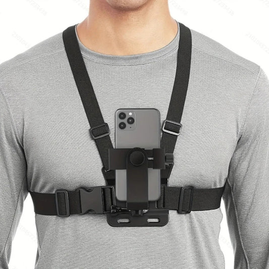 Adjustable Phone Chest Mount Holder Sports Camera Harness with Secure Strap