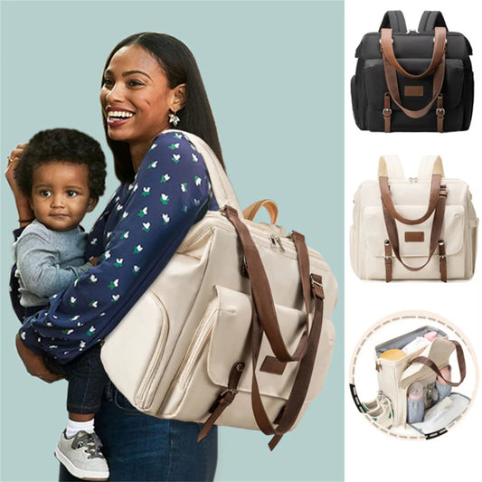 Large Capacity Mommy Bag Lightweight Maternity Backpack & Baby Travel Organizer