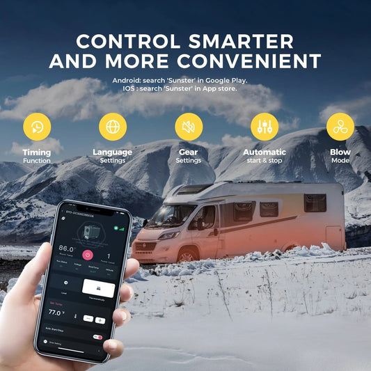 TB10 8kW Diesel Air Heater – 12V/24V/230V LCD and Bluetooth for Car/RV/Camper