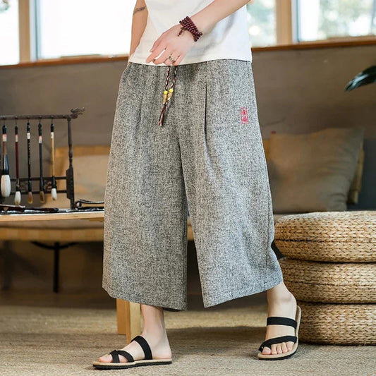 Samurai Kimono Shorts – Japanese Style Wide-Leg Summer Pants