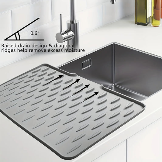 Silicone Kitchen Drain Pad, Heat-Resistant Non-Slip Dish Drying Mat