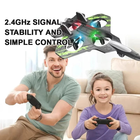 2.4G RC Foam Glider Aircraft – Remote Control Stunt Plane with LED Lights