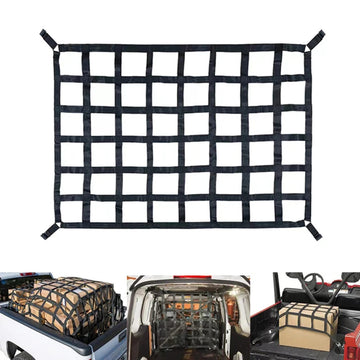 Car Trunk Cargo Net – Heavy-Duty Mesh Luggage Net with 4 Fixing Straps
