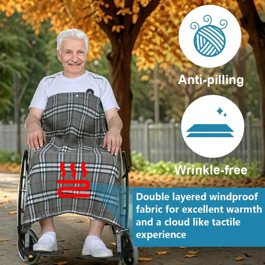 Wheelchair Blanket with Harness – Adjustable Anti-Slip Fleece Lap Blanket