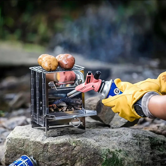 Portable Wood Stove – Foldable Stainless Steel Camping BBQ Grill