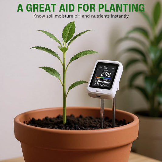 6-in-1 Digital Soil Tester pH Moisture Fertility & Sunlight Meter