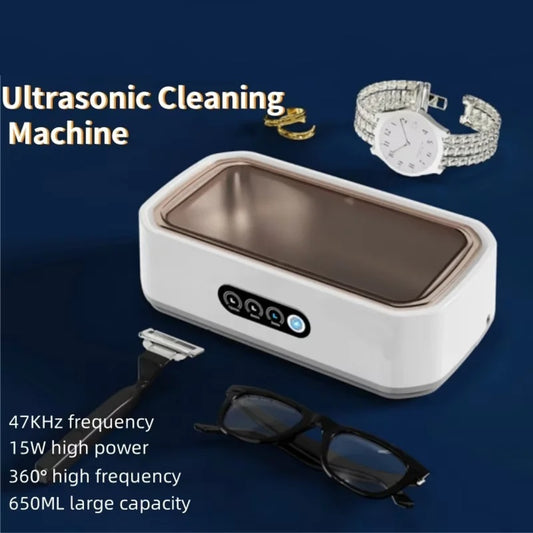 650ml Ultrasonic Cleaner Adjustable Powerful Jewelry & Glasses Cleaning Machine
