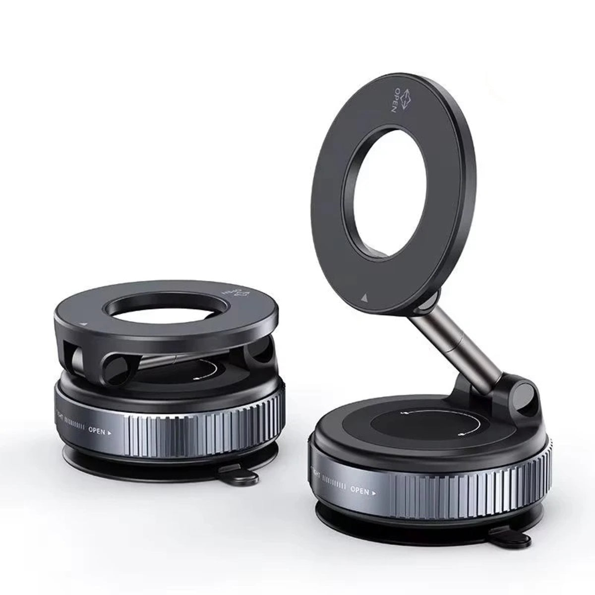 Magnetic Car Phone Holder – Foldable Vacuum Mount, Multi-Angle Adjustment