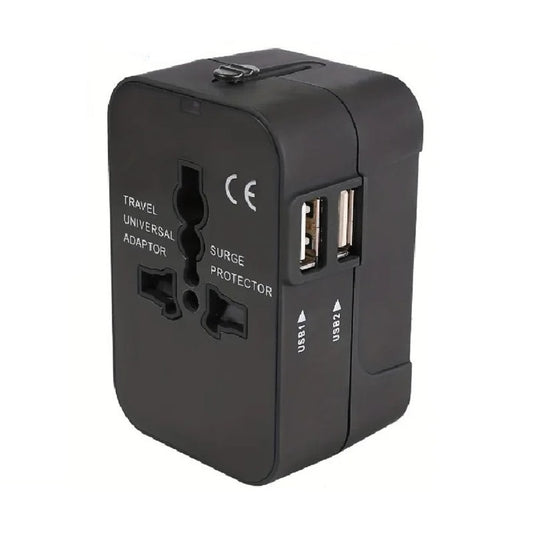 Universal Travel Adapter Worldwide Plug Converter with Dual USB Charging Ports