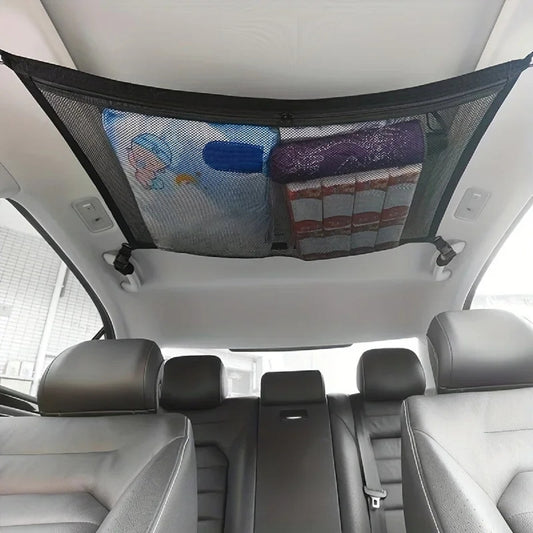 Car Roof Storage Net Pocket SUV Ceiling Cargo Mesh Organizer Bag