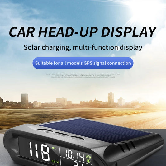 Universal Solar GPS Car Head-Up Display Wireless Speedometer with Altitude & Temperature