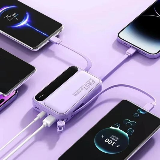 120W High-Capacity Power Bank with Digital Display 4-in-1 Cables Portable Charger