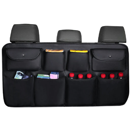 Leather Car Seat Back Organizer Multi-Pocket Storage Bag & Trunk Organizer