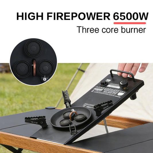 6500W Portable Camping Gas Stove High-Power IGT Burner for Hiking & Outdoor Cooking