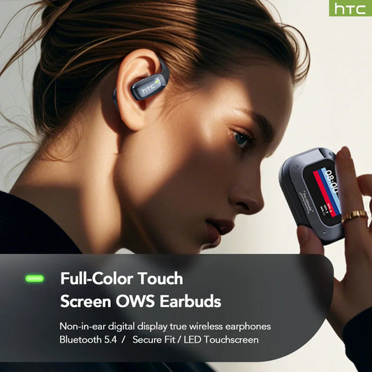 AI Translator Wireless Earbuds with LCD Touch Screen & HD Microphone