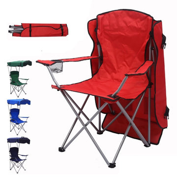 All-in-One Folding Camp Chair with Shade – Outdoor Chair for Hiking Beach & Fishing