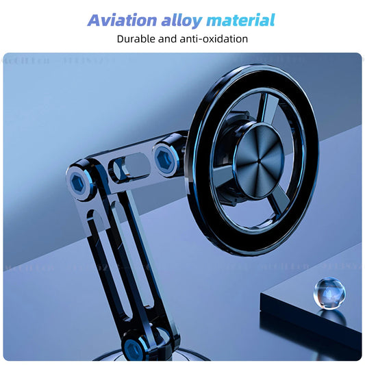 720° Magnetic Car Phone Holder – Metal Air-Vent Mount and Foldable Stand