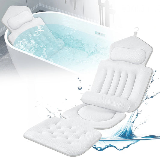 Non-Slip Bath Pillow with Neck & Back Support Air Mesh Bathtub Cushion