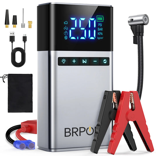 Portable Car Jump Starter with Air Compressor Battery Booster