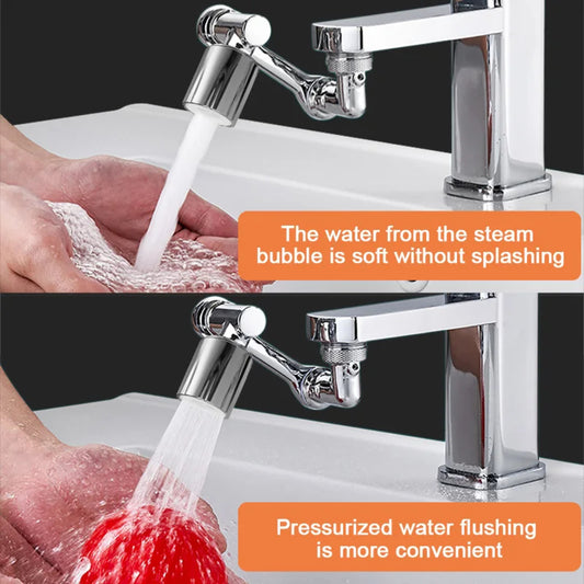 1080° Swivel Stainless Steel Faucet Extender Universal Tap Aerator with 2 Spray Modes