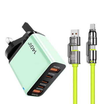 4-in-1 USB-C Fast Charger 5-Port PD Quick Charge Wall Adapter