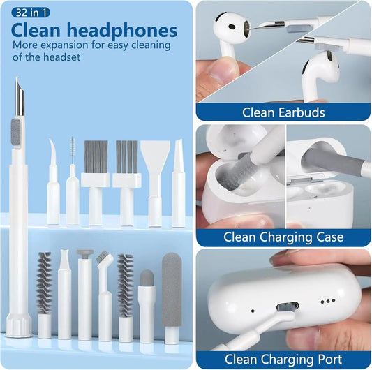 32-in-1 Electronics Cleaning Kit – Laptop Phone Keyboard and Headphones