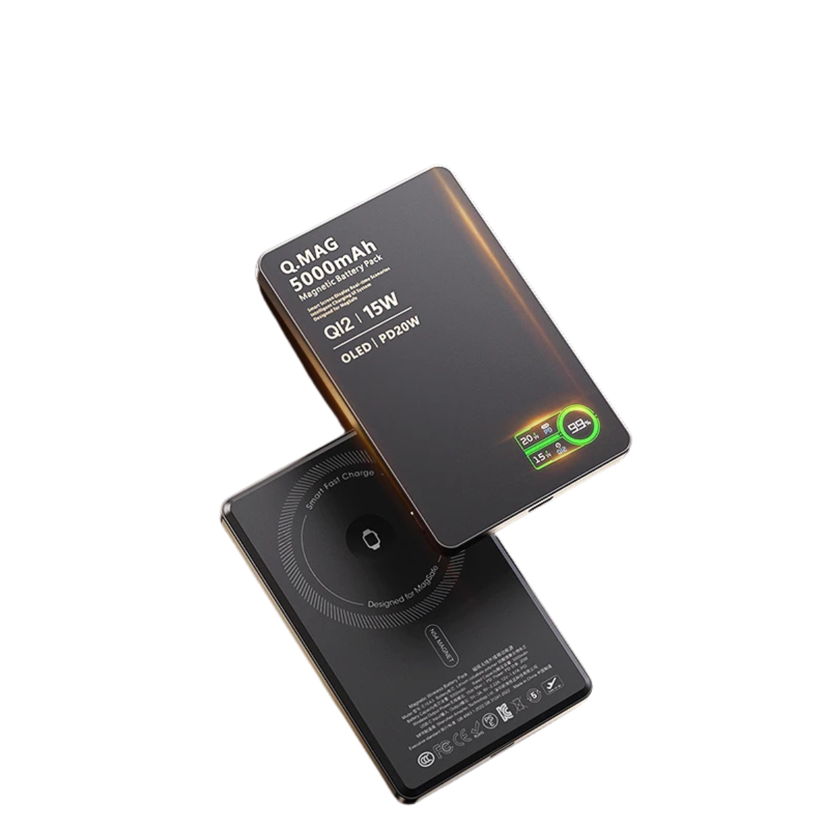 3-in-1 Magnetic Power Bank – 15W Wireless Fast Charger with LCD