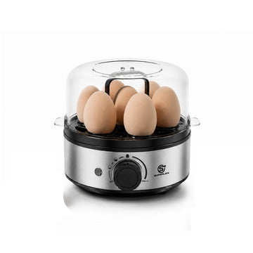 Electric Egg Cooker 7-Egg Stainless Steel Boiler with Adjustable Timer