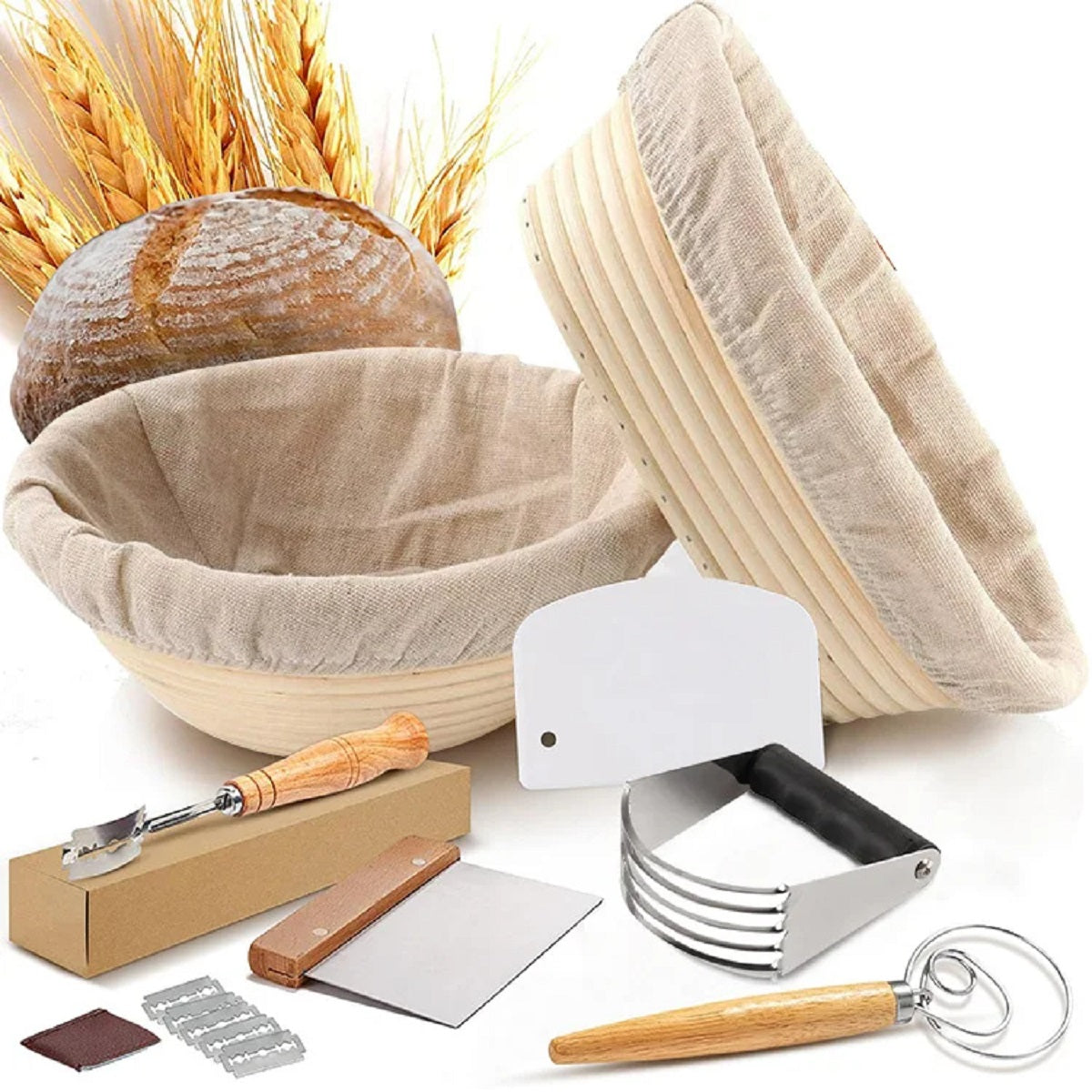 Yeast Starter Kit Proofing Basket Set