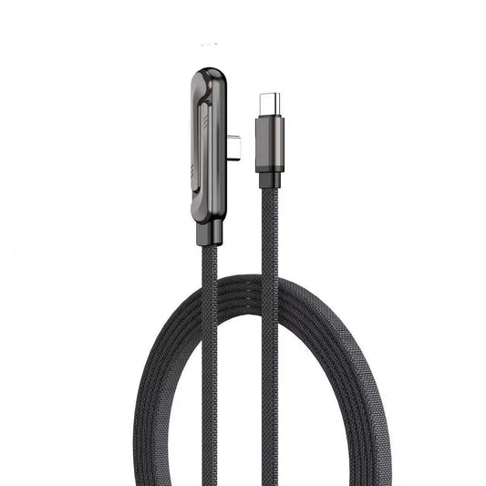 USB-C to USB-C Fast Charging Cable – Elbow Design with Foldable Phone Stand