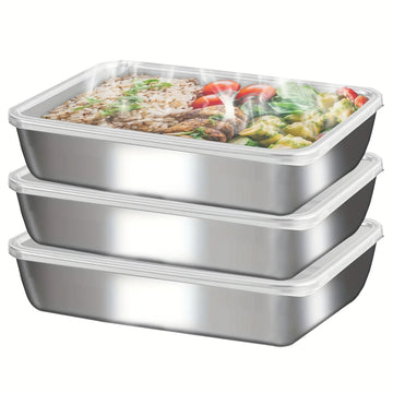 3-Piece Stainless Steel Food Container Set
