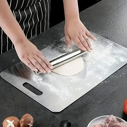 2-Piece Stainless Steel Cutting Board Set – Heavy-Duty Non-Slip Kitchen Boards