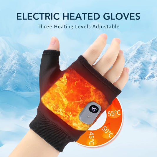 Touchscreen Heated Gloves – USB Rechargeable Fingerless Hand Warmers