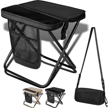 Foldable Backpack Stool Portable Lightweight Outdoor Chair with Carry Bag