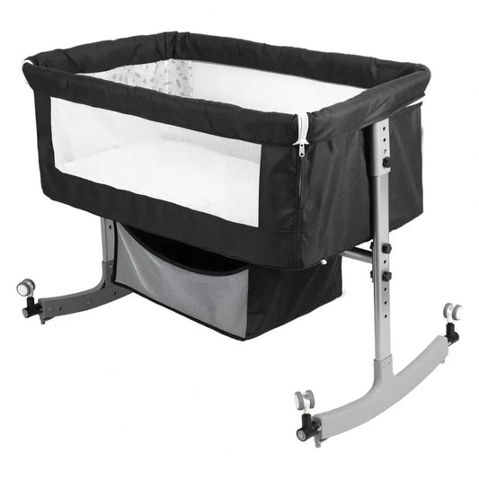 4-in-1 Baby Bedside Crib with Changing Table Adjustable Height & Wheels