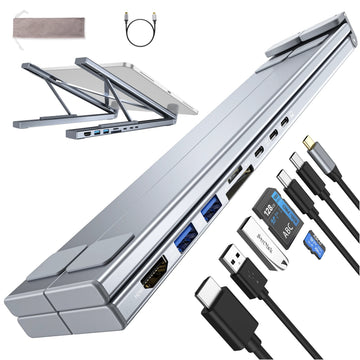 8-in-1 USB-C Laptop Docking Station Stand with HDMI USB 3.1 & 100W PD