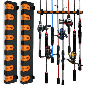 Fishing Rod Holder Rack – Wall Mount Storage for 16 Rods