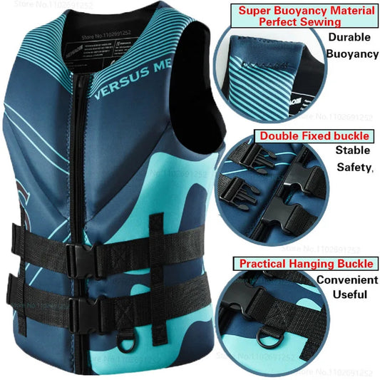 Adult Neoprene Life Jacket Buoyancy Vest for Kayak Surf & Water Sports