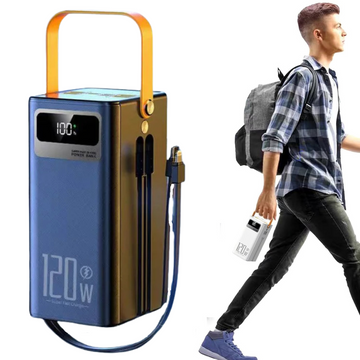 120W Power Bank – Built-in Cable Fast Charging Portable Charger
