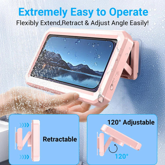 Waterproof Shower Phone Holder 480° Rotatable Adjustable Wall Mount Case