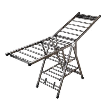Foldable 3-Tier Clothes Rack with Wheels Portable Drying Stand