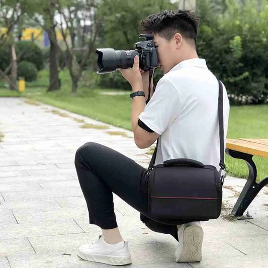 Waterproof DSLR Camera Shoulder Bag with Lens Pouch for Canon Nikon & Sony