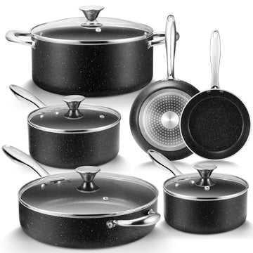10-Piece Non-Stick Pots and Pans Set – Induction Compatible Cookware
